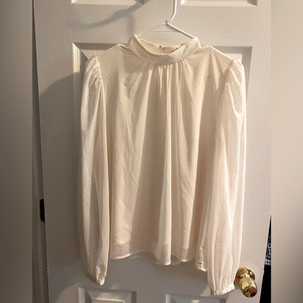 Loft clip mixed media blouse